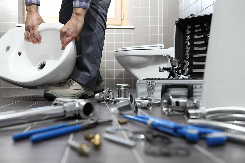 Plumbing tools prepared for a bathroom repair in Bradenton